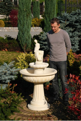 Springbrunnen Garten Teich Brunnen 164cm Steinbrunnen Gartenbrunnen Fontaine Neu