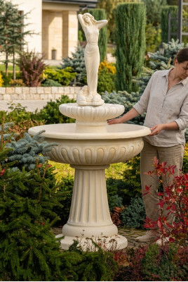 Zierbrunnen Springbrunnen 174cm Skulptur Brunnen Deko Garten Fontaine Teich Neu