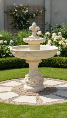 Springbrunnen Froschbrunnen Brunnen Steinbrunnen Gartenbrunnen Fontaine 150cm