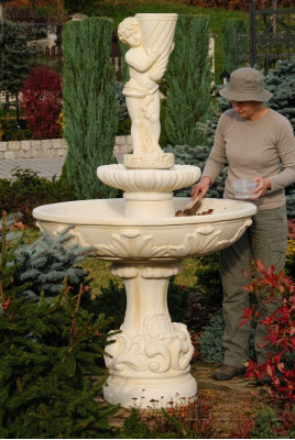 Springbrunnen Froschbrunnen Brunnen Steinbrunnen Gartenbrunnen Fontaine 170cm