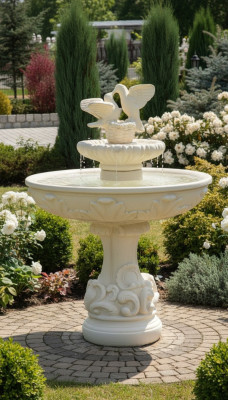 Springbrunnen Froschbrunnen Brunnen Steinbrunnen Gartenbrunnen Fontaine 155cm