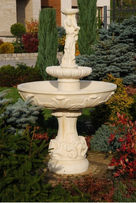Springbrunnen Garten Teich Brunnen 165cm Steinbrunnen Gartenbrunnen Fontaine Neu