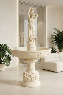 Zierbrunnen Springbrunnen 180cm Skulptur Brunnen Deko Garten Fontaine Teich Neu