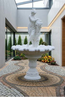 Zierbrunnen Springbrunnen Skulptur Brunnen Deko Garten Fontaine Teich Neu 229cm