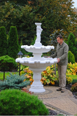 Zierbrunnen Springbrunnen Figur 197cm Brunnen Dekoration Garten Fontaine Teich