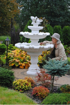 Springbrunnen Garten Teich Brunnen 175cm Steinbrunnen Gartenbrunnen Fontaine Neu