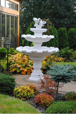 Springbrunnen Garten Teich Brunnen 175cm Steinbrunnen Gartenbrunnen Fontaine Neu