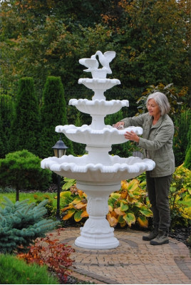 Springbrunnen Garten Teich Brunnen 213cm Steinbrunnen Gartenbrunnen Fontaine Neu