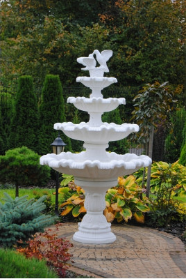 Springbrunnen Garten Teich Brunnen 213cm Steinbrunnen Gartenbrunnen Fontaine Neu