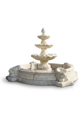 Fontaine Becken Zierbrunnen Springbrunnen Brunnen Stadt Teich Skulptur Garten