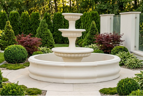 Becken Garten Teich Zierbrunnen Springbrunnen Skulptur Brunnen Deko Fontaine Neu