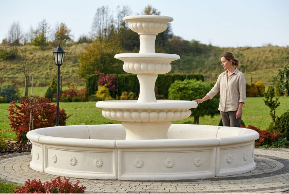 Becken für Zierbrunnen Skulptur Springbrunnen Brunnen Garten Fontaine Teich Neu