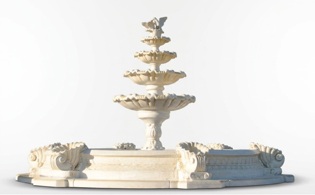 Becken Zierbrunnen Springbrunnen Skulptur Brunnen Garten Fontaine Teich Stadt