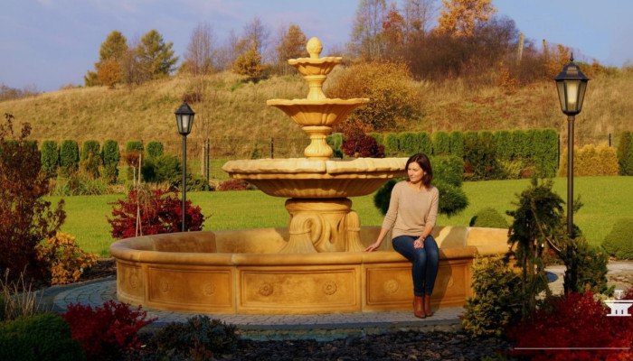 Fontaine Becken Zierbrunnen Springbrunnen Garten Skulptur Brunnen Stadt Teich