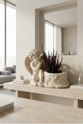 Kasten Blumen Kübel Pflanz Gefäss Grab Schmuck Garten Dekoration Statue Stein