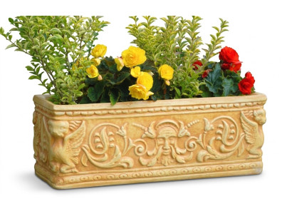 Blumenkorb Blumen Gefäss Garten Terrasse Dekoration Statue Figuren Blumenkasten