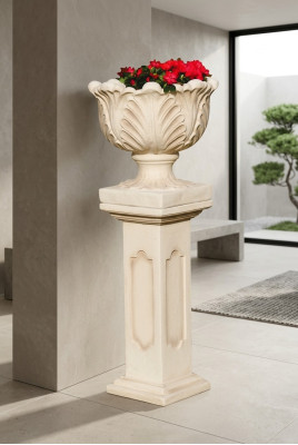 Gefäss Garten Blumenkorb Blumen Terrasse Dekoration Statue Figuren Blumenkasten