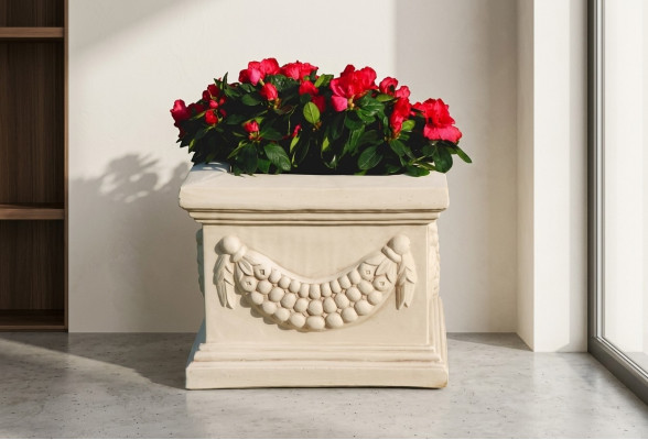 Blumenkorb Blumenkasten Blumen Gefäss Terrasse Dekoration Statue Figuren Garten