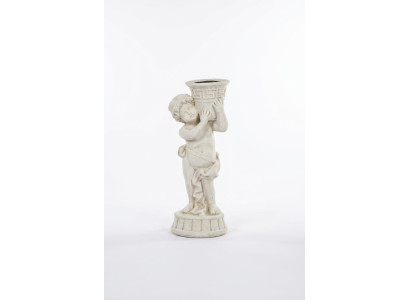 Figur Statue mit Blumen Gefäss Kasten Statuen Figuren Skulptur Garten