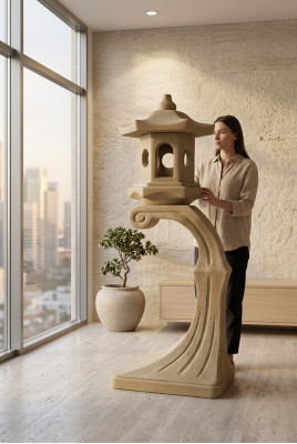Lampe Außenleuchte Garten Terrassen Stein Skulptur Figur Leuchte Beleuchtung Neu