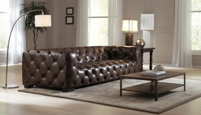 Ledersofa Couch Polster Designersofa Leder Sofa Chesterfield XXL Big Sofas 250cm