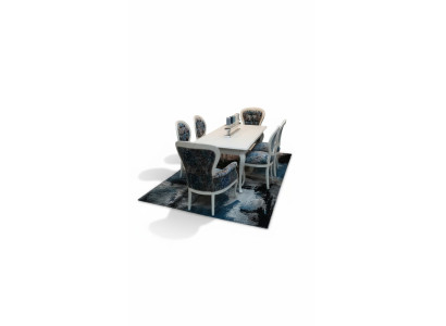 Esstisch designer Sitz Lehnstühle Stuhl Garnitur Tisch + 6 Stühle Set