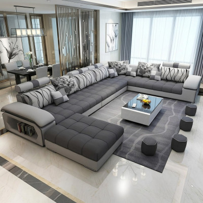 Wohnlandschaft Textil Sofa Couch Polster Couchen Sofas U Form designer Garnitur