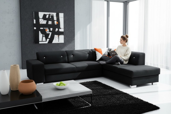 Wohnlandschaft Ecksofa Sofas Bettkasten Polstersofa Couch Sofa L-Form