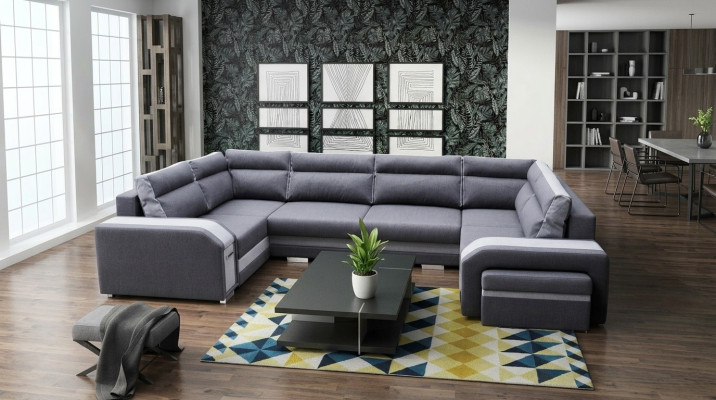 XXL Wohnlandschaft Ecksofa Sofa Couch Polster Garnitur Ecke Designer U-Form Neu