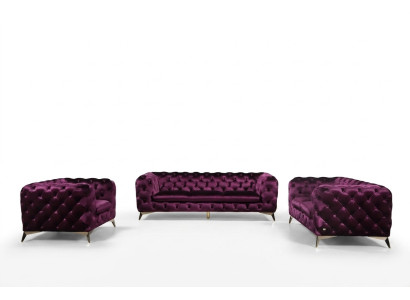 XXL Big Sofa Couch Chesterfield 3 Sitzer Polster Couchen Sitz Drei Textil Stoff