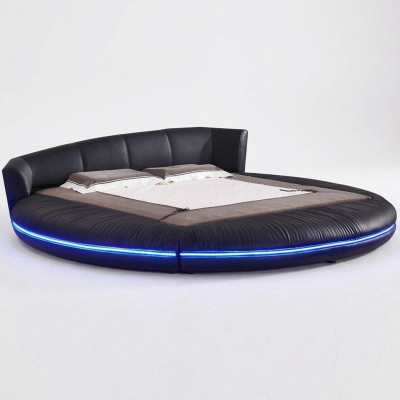 Rund Design Betten Leder Rundes Bett Doppel Luxus Hotel Gestell Schlaf Sofort
