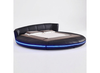Rund Design Betten Leder Rundes Bett Doppel Luxus Hotel Gestell Schlaf Sofort
