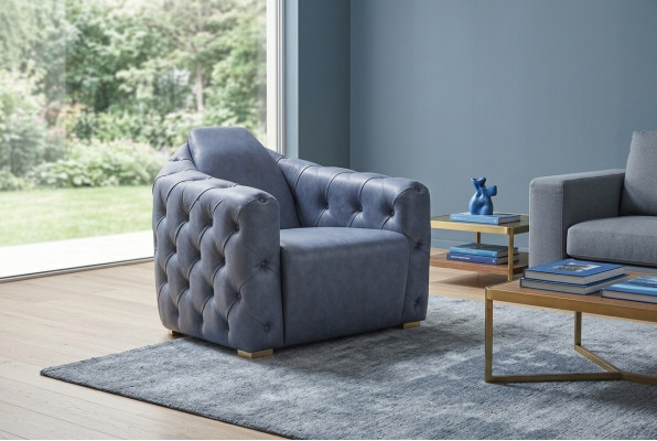 Italienische Disign Sofa 2x Einsitzer Couch Set 1+1 Sitz Polster Set Chesterfield Neu