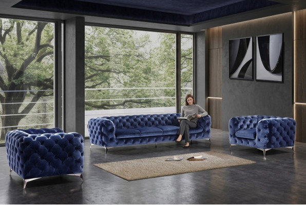 Sofa Couch Polster XXL Big Garnitur Chesterfield Textil 3+2+2 designer Couchen
