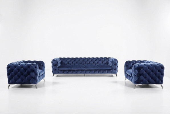 Sofa Couch Polster XXL Big Garnitur Chesterfield Textil 3+2+2 designer Couchen