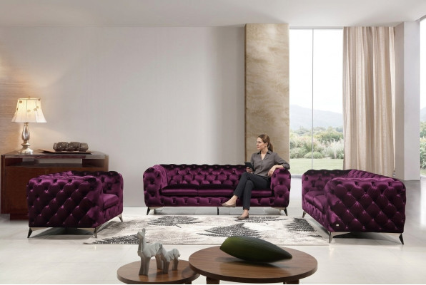 Chesterfield Italienische Sofa 2x Einsitzer Couch Set Polster Set Neu 1+1 Sitz