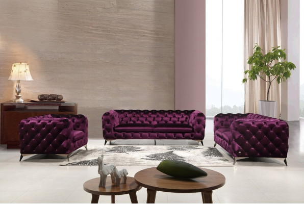 Chesterfield Italienische Sofa 2x Einsitzer Couch Set Polster Set Neu 1+1 Sitz