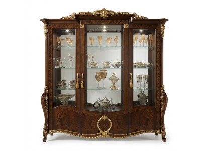 XXL Vitrine Glas Wandschrank Vitrinen Regal Barock Rokoko Stil Jugendstil