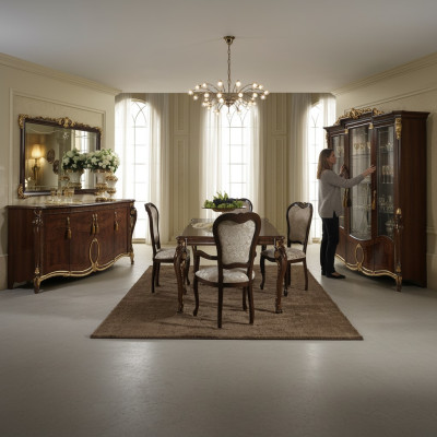 arredoclassic™ Luxus Klasse Möbel Esszimmer Vitrine Tisch Kommode 8tlg.