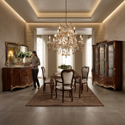 Esstisch + 8 Stühle Esszimmer Tisch Rokoko Barock Jugendstil