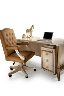 Chefsessel Bürosessel Office Sessel Stuhl Chef Leder Barock Rokoko Designer