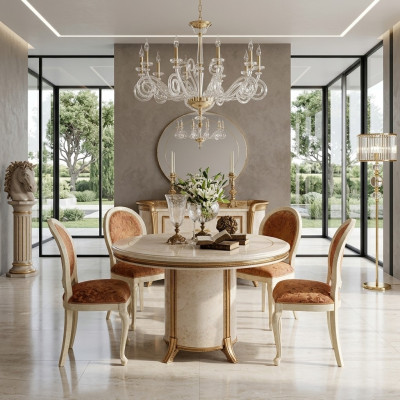 arredoclassic™ Luxus Klasse Möbel Esszimmer Rund Tisch Esstisch