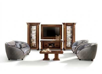 Italienische Wohnzimmer Polster Möbel Sofagarnitur 3+2+1 Komplett Set