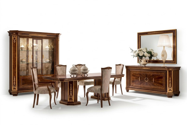 Möbel Tisch + 8x Stuhl Sets Esszimmer Garnitur Holz Komplett Barock