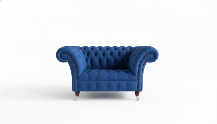 Chesterfield Sessel Fernseh Couch 1 Sitzer Sofa Textil Stoff Couchen Polster #4