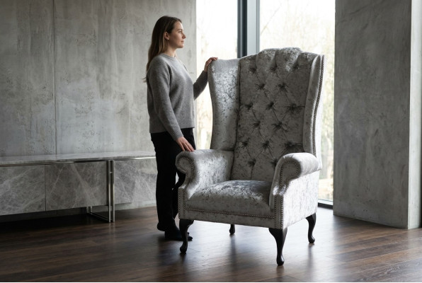 Chesterfield Design Sofa Sessel Couch Polster Luxus Textil Couchen 1 Sitzer #102
