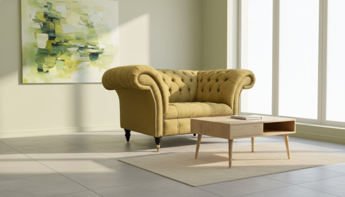 Chesterfield Design Sofa Sessel Couch Polster Luxus Textil Couchen 1 Sitzer #100