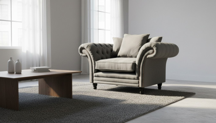 Chesterfield Design Sofa Sessel Couch Polster Luxus Textil Couchen 1 Sitzer #110