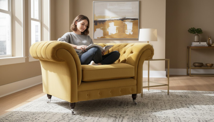 Sitz Polster Klassische Sofa Chesterfield 1 Sitzer der Premium Fernseh Sessel
