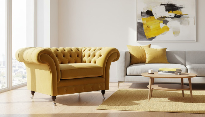 Sitz Polster Klassische Sofa Chesterfield 1 Sitzer der Premium Fernseh Sessel
